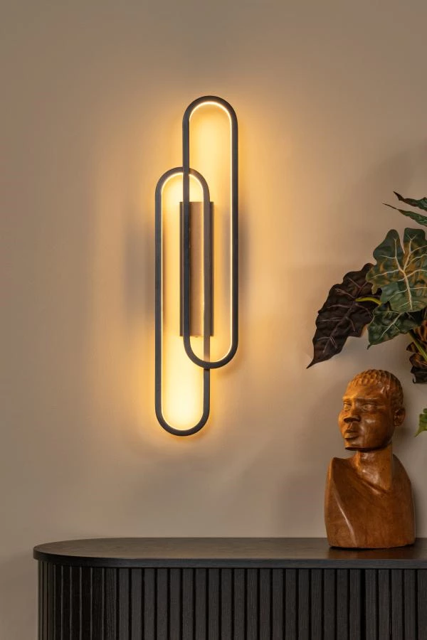 Lucide THELMA - Applique murale - LED Dim. - 1x35W 2700K - Noir - ambiance 1